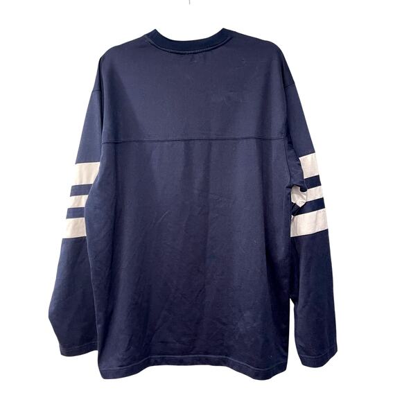 Vintage MLB Boston Red Sox Men's L Long Sleeve Warm Up Baseball Jersey Navy Blue - Picture 2 of 6